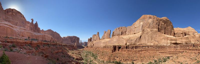 View of rock formations against sky