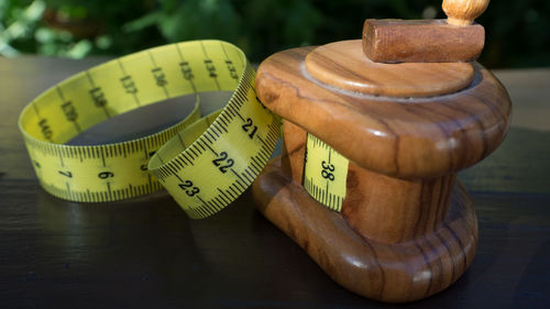 High angle view of bread on table