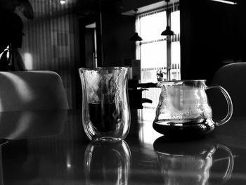 Close-up of coffee served on table in restaurant