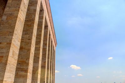 Low angle view of anitkabir against blue sky