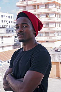 Portrait of young man looking away