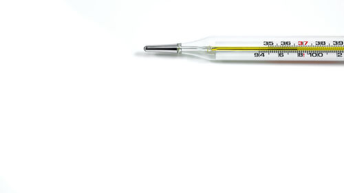 High angle view of pen against white background