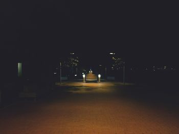 Illuminated street light at night