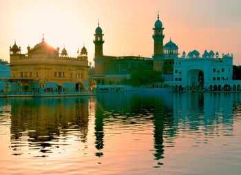 Reflection of church in water