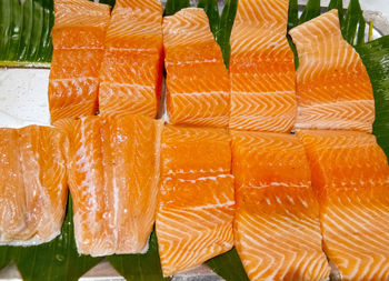 Close-up of orange fish in market