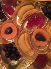 High angle view of cupcakes on table