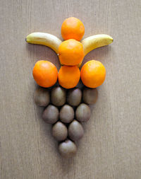 Art made from fruits on table