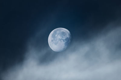 Low angle view of moon in sky