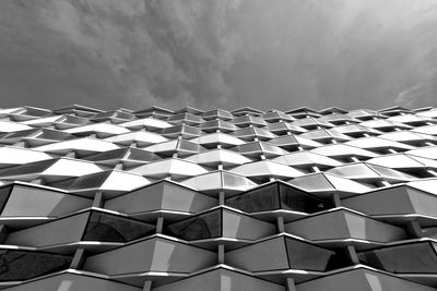 Low angle view of modern building against sky