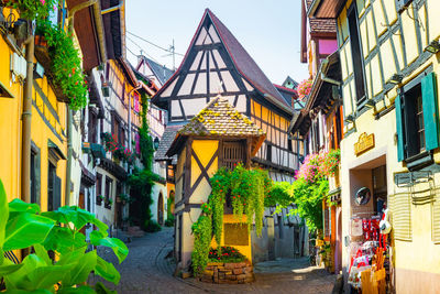 Low angle view of buildings in city