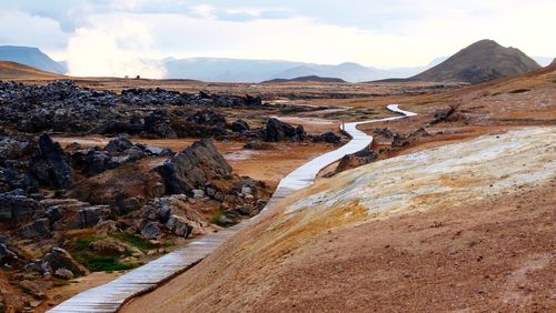 Scenic view of mountains against sky