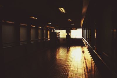 Interior of illuminated building