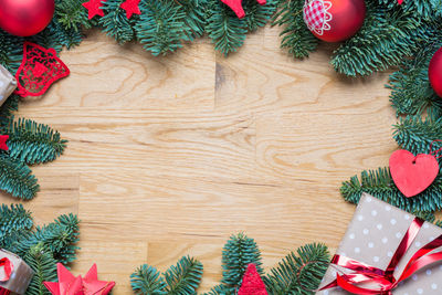 Directly above shot of christmas tree on floor