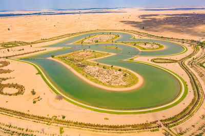 High angle view of agricultural field