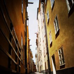 Low angle view of residential buildings against sky