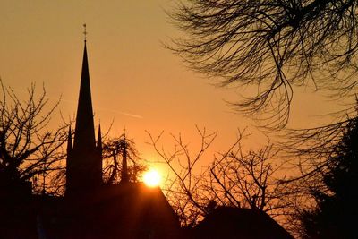 Silhouette of trees at sunset