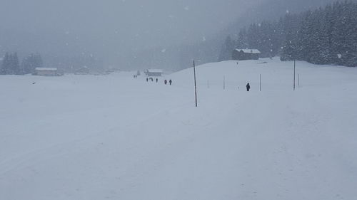 Scenic view of snow covered landscape