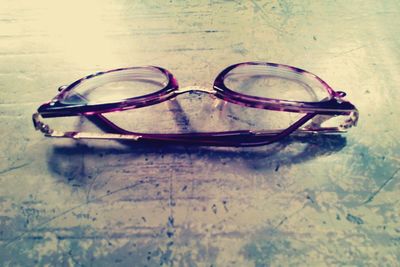 High angle view of eyeglasses