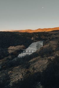 Scenic view of landscape against clear sky