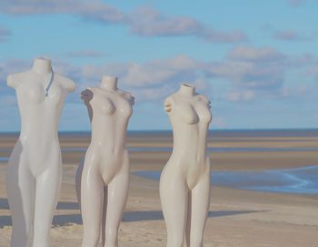 Armless dummies beach