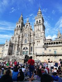 Group of people in front of building