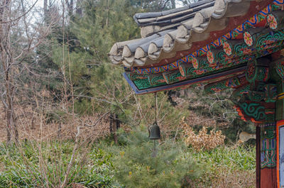 View of temple on building roof