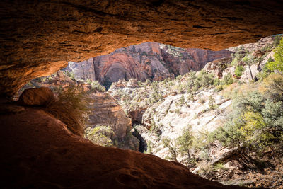 Rock formation on land