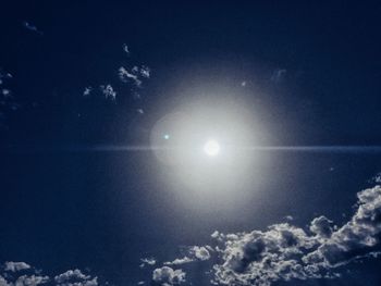 Low angle view of moon in sky