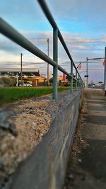 Railroad track at sunset