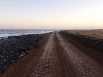 View of road at sunset