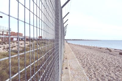 Close-up of sea against clear sky