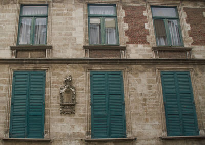 Low angle view of window on building