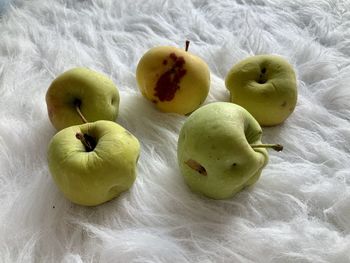 High angle view of apples on apple