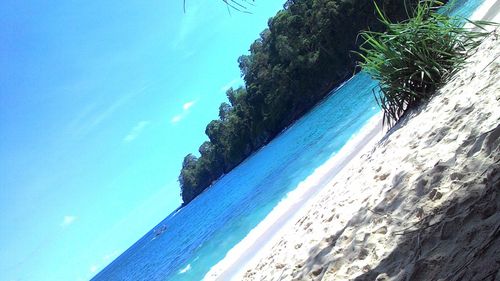 Scenic view of beach against sky