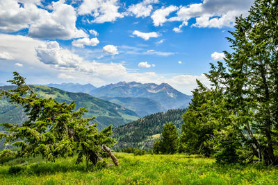 Scenic view of mountains against sky