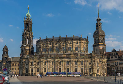 View of historic building against sky in city
