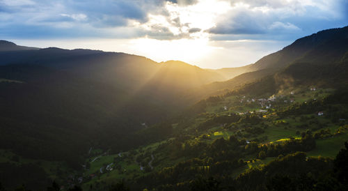 Scenic view of mountains against sky