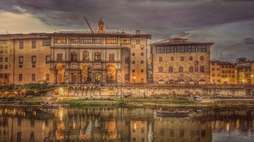 Reflection of buildings in water