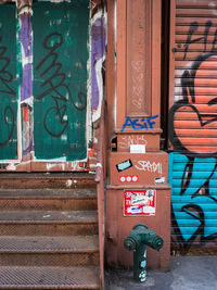 Graffiti on brick wall