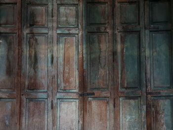 Full frame shot of closed wooden door