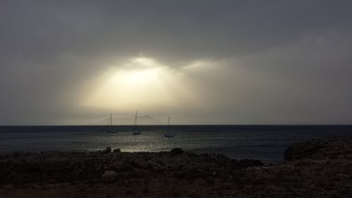 Scenic view of sea at sunset