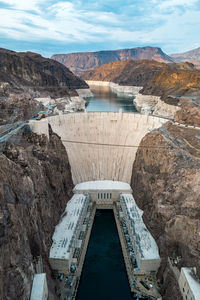 High angle view of dam