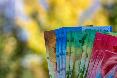 Close-up of paper currency