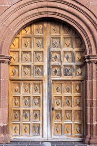 Closed door of old building