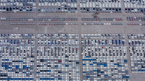Aerial view of parking lot