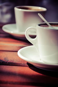 Close-up of coffee on table