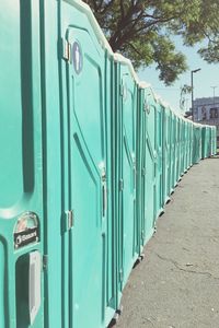 View of built structure against blue sky