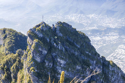Scenic view of mountain range against sky