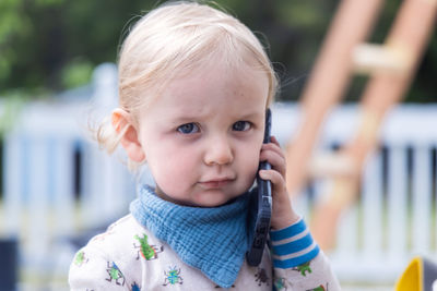 Close-up of boy looking away