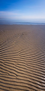 Aerial view of sea shore against sky